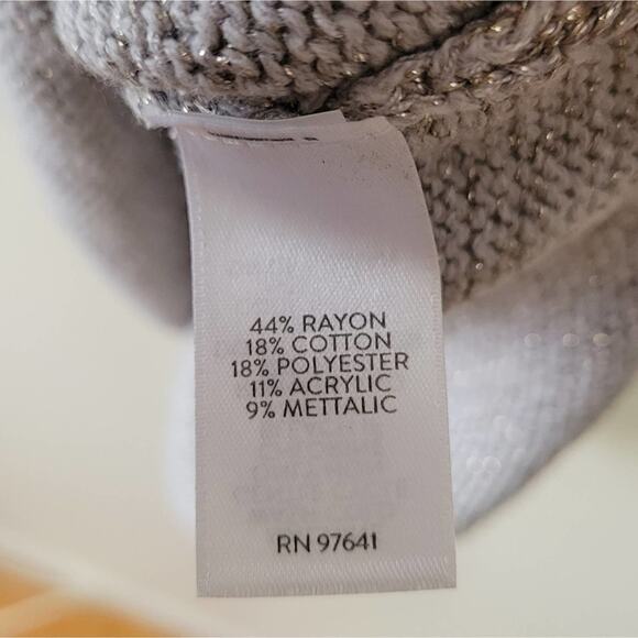 J. Jill Zinc Shimmer High-Low Crew Neck Sweater - Picture 7 of 10